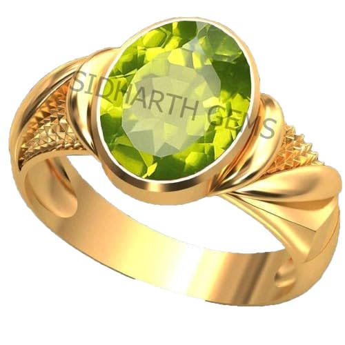 Bague avec péridot naturel 6.25ct non chauffée, le cadeau idéal pour femme