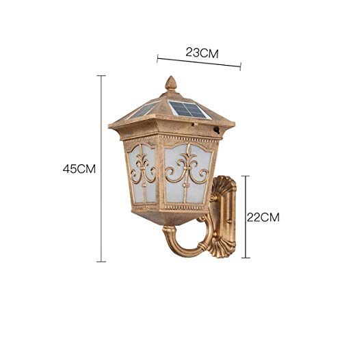 Lampe de jardin solaire étanche avec diffuseur en verre rétro