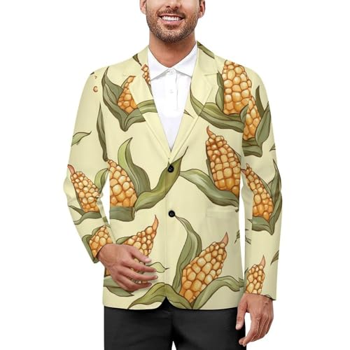 Funny Corn Mens Blazer Lightweight Sport Coat Two Button Suit Jackets