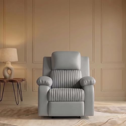 Image of Seventh Heaven Miami 1 Seater Recliner | Single Sofa Chair for Living Room Comfort | Ergonomic Design (Leatherette - Grey)