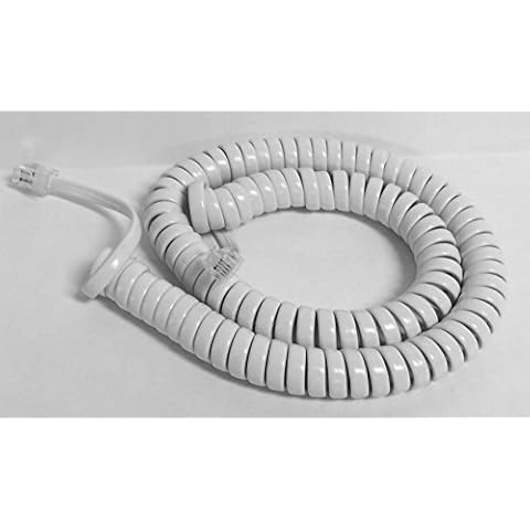 The VoIP Lounge Replacement 12 Foot White Handset Curly Cord for AT&T Phone Cover
