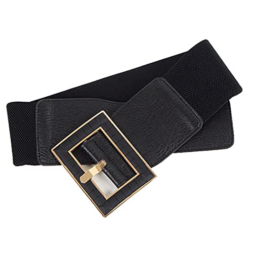 Women's PU Leather Wide Waist Belt Elastic Stretch Cinch Belts2