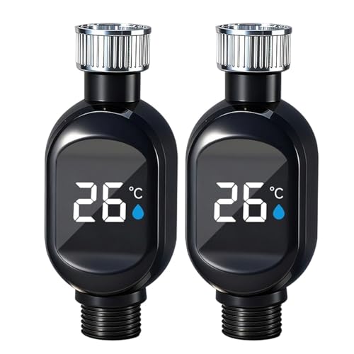 Alcachofa de ducha impermeable con pantalla térmica con pantalla de temperatura, sensores pequeños, ajuste de acero, fácil de instalar para el hogar, cabezal de ducha con temperatura (2)