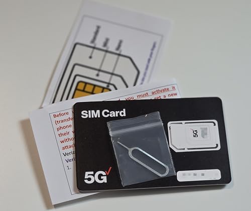 Verizon SIM Card for Motorola Moto 2026/2025/2024/2023/2022/2021/2020: Razr/Razr+/Razr Plus/Ultra, Power/5G Power, Edge/Edge+/Edge 5G/30 Fusion, G 5G/G Play/Stylus G5/G6/G7/E5/E6/E7 by Terra Wireless