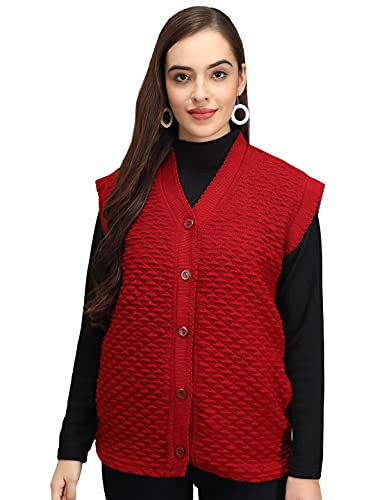 Image of eKools Women's Winterwear Woolen Sleeveless Sweaters (with Side Pockets)