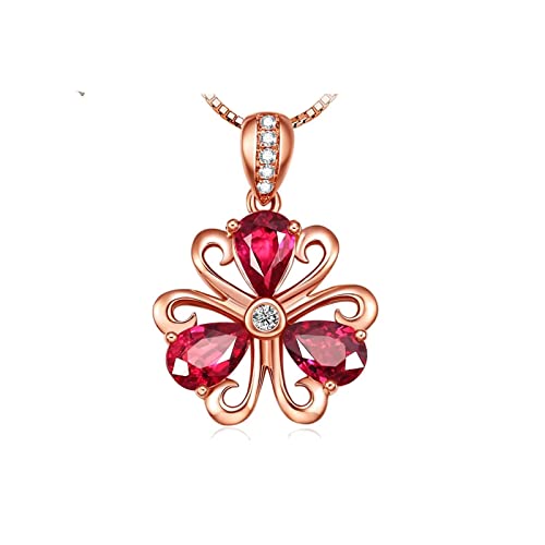 Collier rubis naturel femme or rose 18 carats pierre précieuse 0,4ct