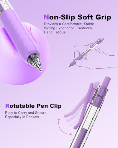 Set de 12 bolígrafos acrílicos de tinta gel retráctiles 0.7 mm miniatura 5