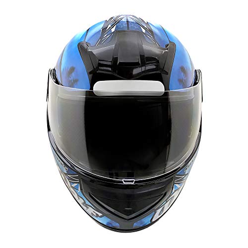 Capacete Mixs Gladiator Wolf Azul Lobo Escamoteavel Articulado Robocop 62