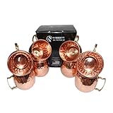 Copper Science Pure Handcrafted Copper Cups – Moscow Mule Cups Set of 8 – Moscow Mule Mugs for Home Bar, Kitchen Accessories