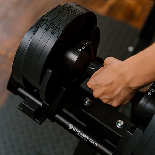 Nuobell Adjustable Dumbbells - Gym Army Nuobell, 5lbs - 50lbs adjustable free weight dumbells for men and women - strength training and fitness (Single Dumbbell) - Image 3