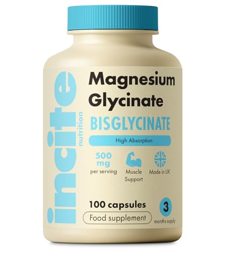 Magnesium Glycinate - 500mg - Premium Quality Natural - High Strength 100 Vegan Capsules (3 Month Supply) with Highest Bioavailability - Magnesium Supplements (bisglycinate)
