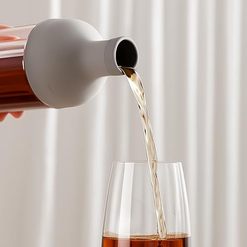 Image of Soko Cold Brew, Iced Coffee & Hot Tea Maker | Borosilicate Glass Bottle with Removable Mesh Filter | Airtight Seal Pot | Dishwasher Safe Kettle for Beverages Infuser - Kitchen, Office, Cafe - Grey