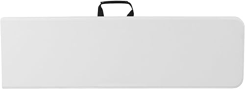 Miniatura 7 de Flash Furniture Talbott - Banco de plástico blanco granito plegable de 10.25 pulgadas de ancho x 71 pulgadas de largo, con asa de transporte
