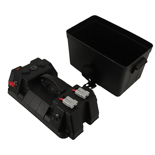 Acouto HM408 4D CommercialGrade Battery Box Multifunctional with Charging, 5V 1A & 5V 2.1A USB Ports, 12V 20A Cigarette Lighter, Connectors for RV and Trailer