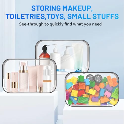 12 Pack Clear Makeup Bag PortableTravel Toiletry Pouch with Zipper PVC TSA Approved Cosmetic Organizer for Airport3