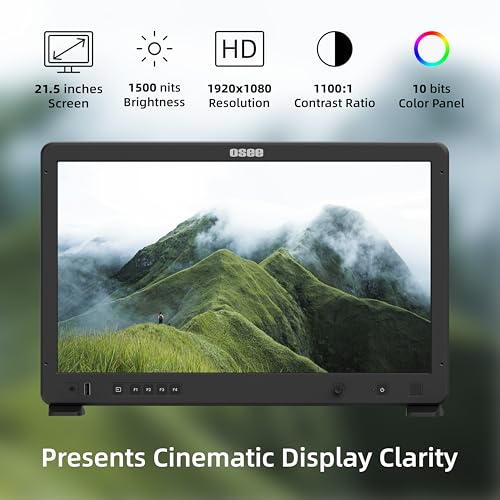 Image of osee Mega 22S 22inch Ultra Bright HDR Field Production Monitor VMKit with Sunhood Battery Plate Cstand Adapter Custom Foam Mold