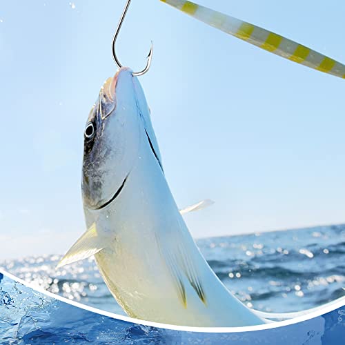 Ucec Fishing Hooks Octopus Hooks Circle Hooks For Saltwater Freshwater High Carbon Steel Offset Fishing Hook For Catfish Trout Fishing Size #1 1/0 2/0 3/0 4/0 5/0 6/0 8/0, 170Pcs/Box #TOP6