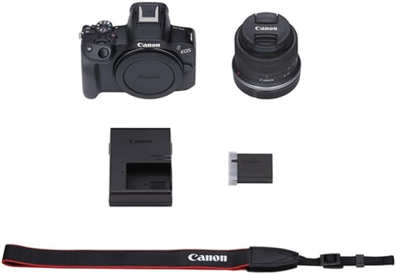 Canon EOS R50 Mirrorless Camera with 18-45mm Lens | Black with 200ES Camera Bag