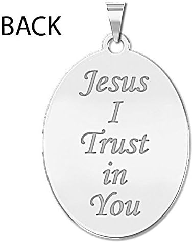 PicturesOnGold.com Divine Mercy Double Sided Oval Religious Medal - Image 3