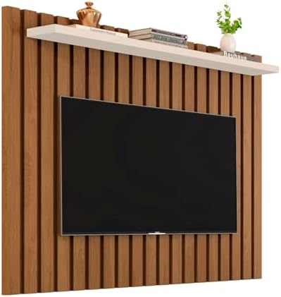 Painel Ripado para TV até 50 Polegadas Lily com Prateleira Sala d...