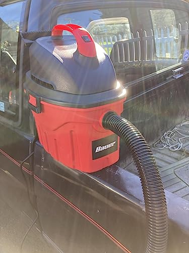 3 Gallon Portable Wet/Dry Vacuum Vac Cleaner 3 Peak Horsepower For Home Shop Cleaning With 1-1/4 In. x 4 Ft. Hose, Reusable Dry Filter with Clamp Ring, Foam Filter, Crevice Nozzle, Gulper Nozzle