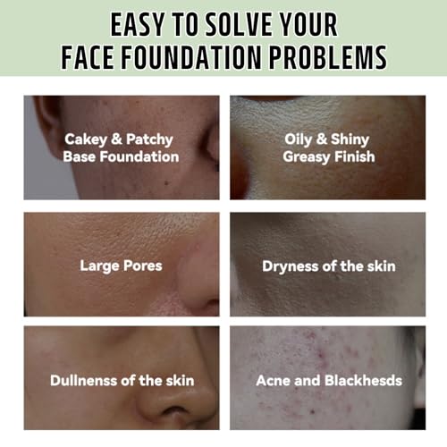 Green Colour Corrector Make up Primer, Anti Redness Primer Makeup with SPF50+, Durable UV Resistance Face Primer with Nicotinamide, Hydrating Isolation Lotion, Concealer & Brighten Skin Tone - Image 6