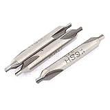 IIVVERR 3 Pcs 2mm Tip 60 Degree Gray Double End HSS Center Drill Countersink Bit Lathe Mill Tool (3