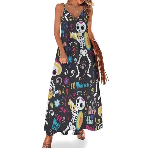 Robe longue squelette coloré pour vos soirées de plage et voyages d'été