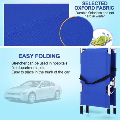Portable Medical Stretcher with Wheels - Multifunctional Non-Slip Anti-Fall Design for Hospitals, Firefighting & Emergency Situations - Versatile Lightweight Rescue Equipment