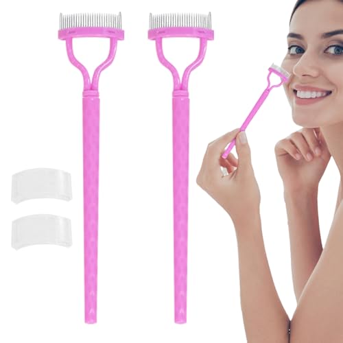 Eye Lash Comb, Precision Metal Lash Comb, 2 Pack Metal Teeth Eyelash Forming With Cover, Eyebrow Brush Cosmetic Tool, Combing Definer, Makeup Supplies For Women