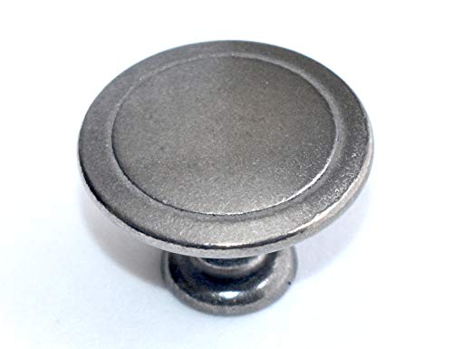 STEELWORX Schrankknauf, 3,2 cm Durchmesser, 100 % Edelstahl, Antik-Silber-Finish, 1 Stück
