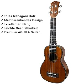 XALANI Ukulélé soprano en acajou I avec étui et sangle I Gratuit : livre d’apprentissage pour débutants - Les Beatles, Paul McCartney, John Lennon, RIngo Starr, George Harrison XALANI Ukulélé soprano en acajou I avec étui et sangle I Gratuit : livre d'apprentissage pour débutants – Image 2