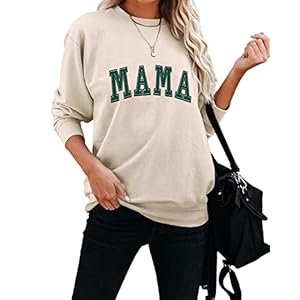 Dressmine Womens Mama Sweatshirt Casual Long Sleeve Crew Neck Pullover Shirts Fall Outfits 2024 Clothes