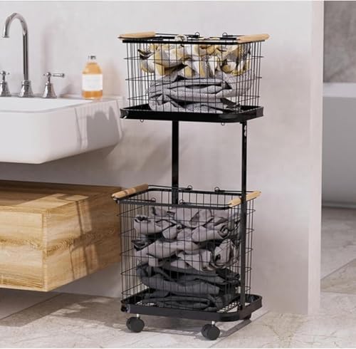 Chariot à linge roulant pour petit appartement et salle de bain ordonnée