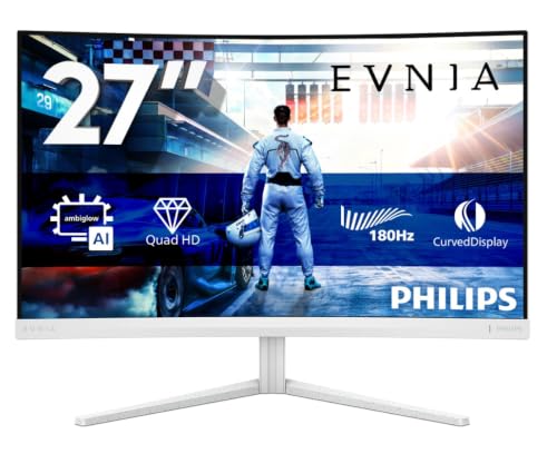 PHILIPS Evnia 27M2C5501-27 Zoll Quad HD Curved Gaming Monitor, 180 Hz, 1 ms, FreeSync Premium, HDR10, Ambiglow (2560x1440, 2X HDMI 2.0… – Ansicht 2