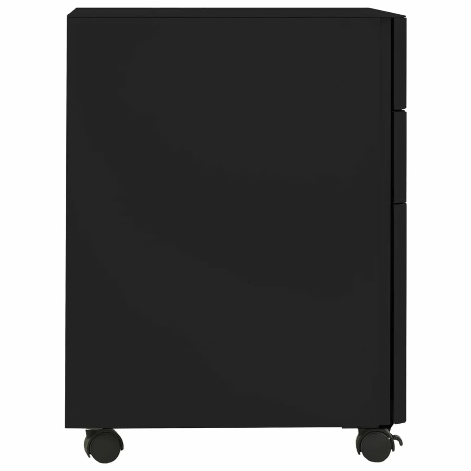 Schedario Mobile Nero 30x45x59 cm in Acciaio,Schedario,Schedario da Ufficio,Mobiletto per Documenti(SPU:335984)