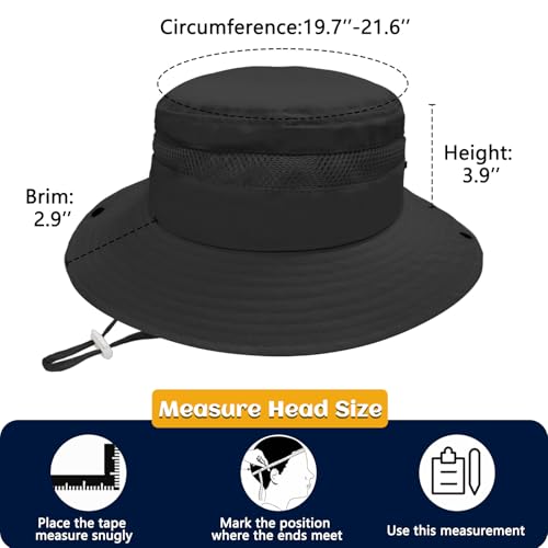 Image of Outdoor Kids Sun Hat for Boys Girls Wide Brim Mesh Bucket Hat UPF 50+ Sun Protection Breathable Summer Fishing Safari Hat