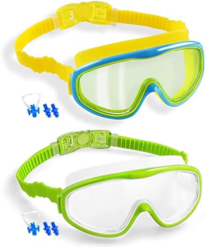 Elimoons Kids Swimming Goggles No Leaking Anti-Fog UV Protection Nose Cover Swim Google for Chilren