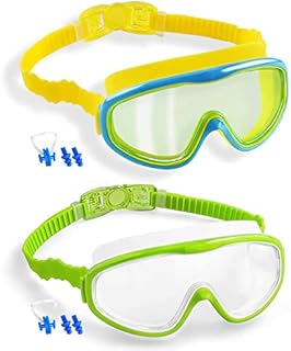 Elimoons Kids Swimming Goggles No Leaking Anti-Fog UV Protection Nose Cover Swim Google for Chilren