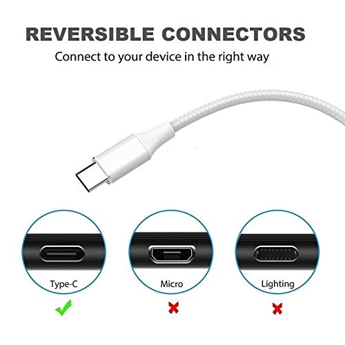 Image of Type C Cable,USB C Cable 2Pack 2M Fast Charging Cable Nylon USB-C Charger Lead for Samsung S8 S9 S10 A20e A40 A50 A70 S20 Plus,Charger for Huawei P9 P20 lite P30 P10,Nexus,Sony,Google Pixel