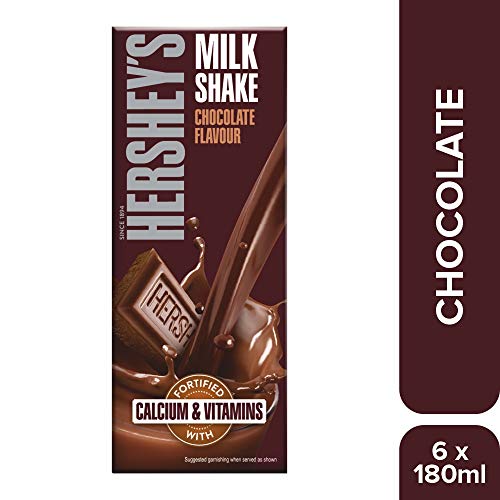 Image of HERSHEY'S Chocolate flavored Milkshake | Enriched with Calcium | Pack of 18 (6 x 180ml)
