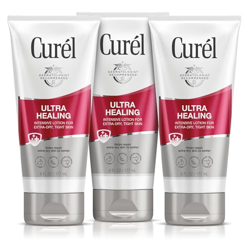 Curel Ultra Healing Intensive Fragrance-Free Lotion For Extra-Dry Skin Ideal for Sensitive Skin Cruelty Free Paraben Free Dermatologist Recommended 6 Oz Pack of 3