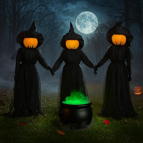 Evergreen Set of 3 LED Black Halloween Witches with Hats Stakes の商品画像 1