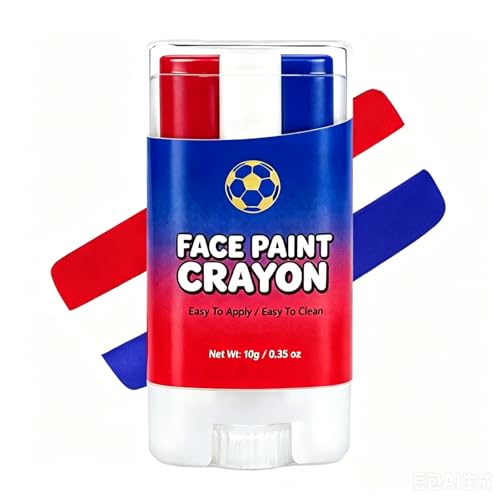 Red White and Blue Face & Body Paint Stick, World Cup 2026, 4th of July, Face Paint Sticks for World Cup Soccer, Baseball, Softball, Rugby, Independence Day Accessories, Patriotic Decorations