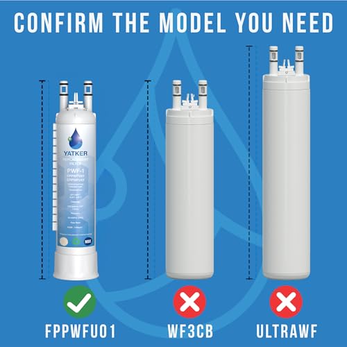 Image of FPPWFU01 Water Filter Replacement for Frigidaire FPPWFU01 Water Filter, Compatible with PurePour PWF-1,EPPWF01 PureAdvantage PWF-1 (3-Pack)