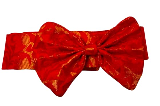 Bhumi Enterprises Banarasi Festive/Wedding/Diwali/Navratri Dog Bow Tie Collar Occasion Wear Ethnic Dog Accessory Neck-Length(Red) (XS) (B0BYPVM6NT) Amazon Price History, Amazon Price Tracker
