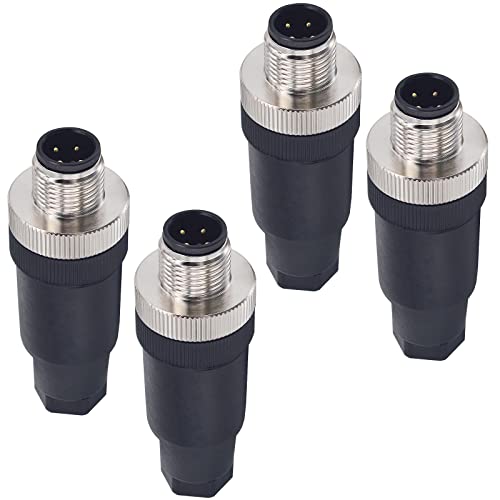 Conector de Aviación M12 4 Pines Macho Pack x4 miniatura 1