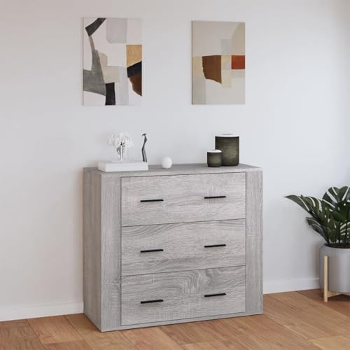 Vopese Aparador de Madera contrachapada Gris Sonoma 80x33x70 cm Armario de Almacenaje, vitrinas y aparadores Aparador Auxiliar Mueble de Almacenaje de Salón Buffet Moderno