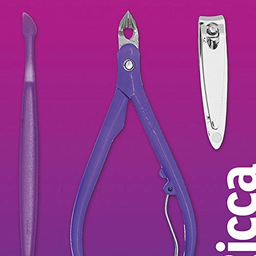 Kit Manicure 4 em 1 com Estojo, Ricca, Rosa/Roxo