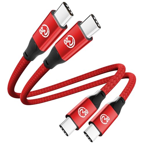 Image of USB C to USB C Cable 100W 0.2M(2 Pack), USBC 3.2 Gen 2X2 20Gbps Data Cable